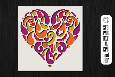 3D Heart Shadow Box SVG cut file SVG MD JOYNAL ABDIN 