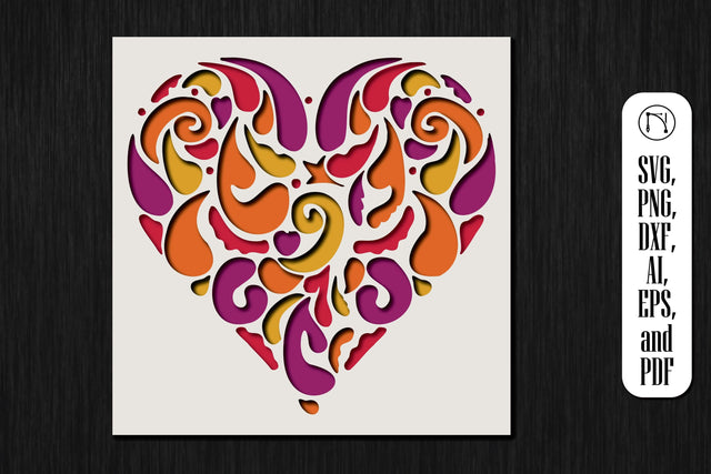 3D Heart Shadow Box SVG cut file SVG MD JOYNAL ABDIN 