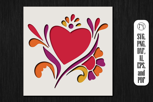 3D Heart Shadow Box SVG cut file SVG MD JOYNAL ABDIN 