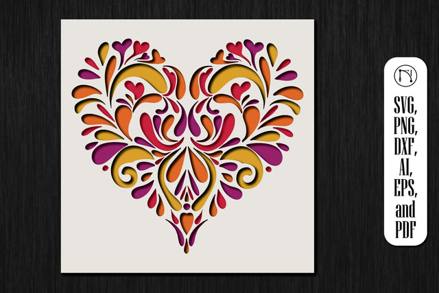 3D Heart Shadow Box SVG cut file SVG MD JOYNAL ABDIN 