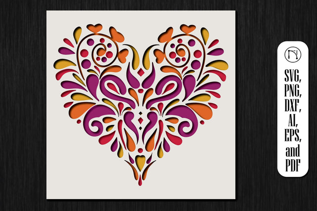 3D Heart Shadow Box SVG cut file SVG MD JOYNAL ABDIN 
