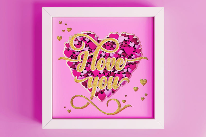 3d Heart Shadow box svg - I Love You svg, Valentines Day Shadow Box ...