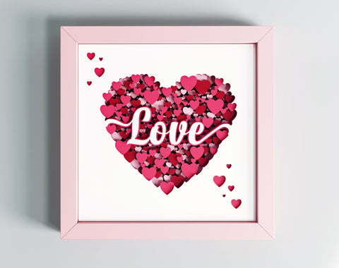 3d Heart svg - Shadow box svg, Valentine svg, Love svg 3D Paper CutLeafSvg 
