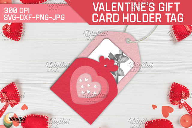 3D Heart SVG. Valentine's Gift Card Holder Tag 3D Paper Evgenyia Guschina 