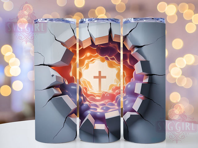 3D Heaven Faith Cross Tumbler, Heaven Cross Tumbler, Spiritual Wall Wrap, Faith Cross Wrap, Whimsical Heaven Wrap, Sublimation Design, Trendy Gift Idea Sublimation SvggirlplusArt 