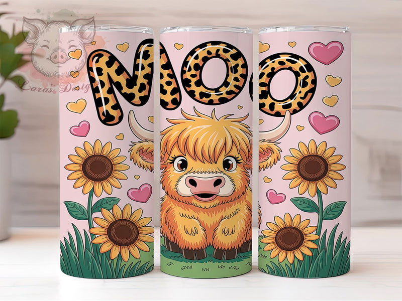 3D Highland Cow Tumbler, Moo Cow Wrap, Realistic Farm Animal Sublimation, Funny Cow Cup, 20Oz Skinny Tumbler Wrap, Rustic Moo Mug, Highland Cow Design Sublimation Lara' s Designs 