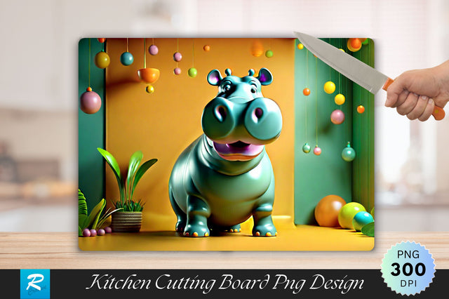 3D Hippo Cutting Board Sublimation Regulrcrative 