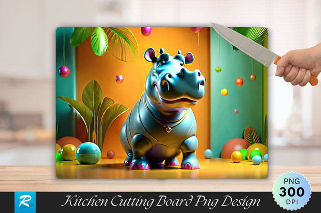 3D Hippo Cutting Board Sublimation Regulrcrative 