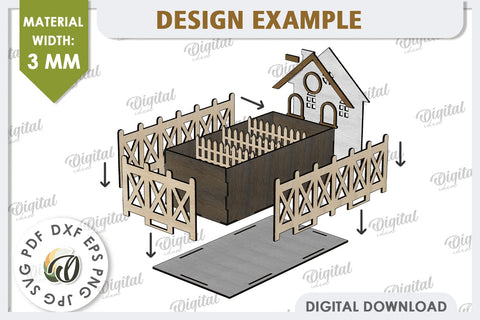 3D Home Garden Laser Cut Bundle. Garden Plant House SVG SVG Evgenyia Guschina 
