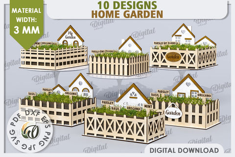 3D Home Garden Laser Cut Bundle. Garden Plant House SVG SVG Evgenyia Guschina 