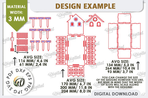 3D Home Garden Laser Cut Bundle. Garden Plant House SVG SVG Evgenyia Guschina 