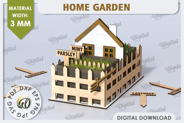 3D Home Garden Laser Cut. Garden Plant House SVG SVG Evgenyia Guschina 