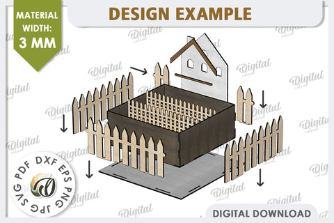 3D Home Garden Laser Cut. Garden Plant House SVG SVG Evgenyia Guschina 
