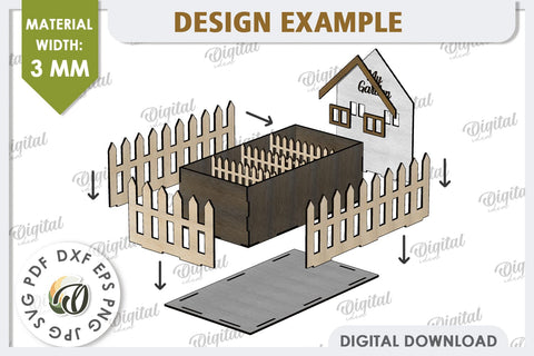 3D Home Garden Laser Cut. Garden Plant House SVG SVG Evgenyia Guschina 