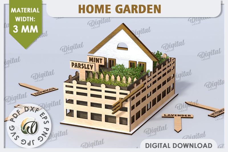 3D Home Garden Laser Cut. Garden Plant House SVG SVG Evgenyia Guschina 