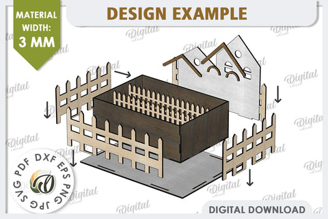 3D Home Garden Laser Cut. Garden Plant House SVG SVG Evgenyia Guschina 