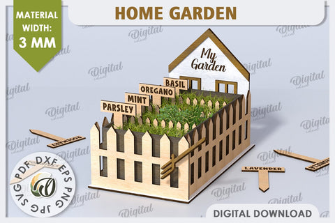 3D Home Garden Laser Cut. Garden Plant House SVG SVG Evgenyia Guschina 