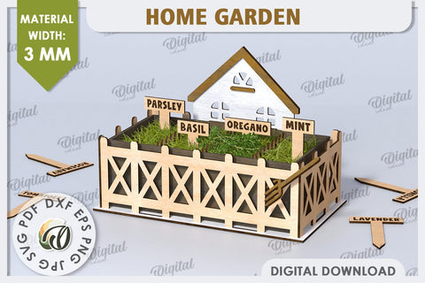 3D Home Garden Laser Cut. Garden Plant House SVG SVG Evgenyia Guschina 