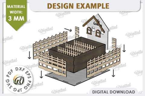 3D Home Garden Laser Cut. Garden Plant House SVG SVG Evgenyia Guschina 