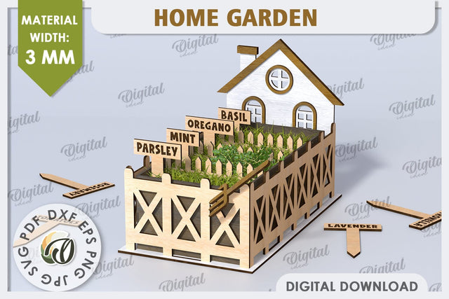 3D Home Garden Laser Cut. Garden Plant House SVG SVG Evgenyia Guschina 