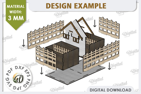 3D Home Garden Laser Cut. Garden Plant House SVG SVG Evgenyia Guschina 