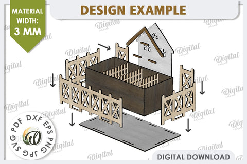 3D Home Garden Laser Cut. Garden Plant House SVG SVG Evgenyia Guschina 
