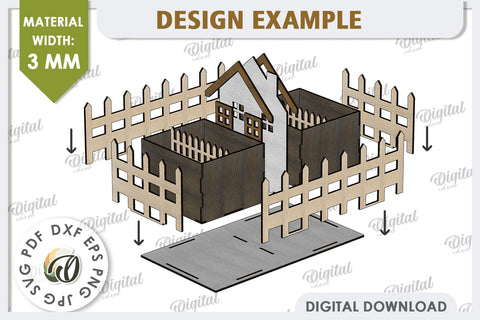 3D Home Garden Laser Cut. Garden Plant House SVG SVG Evgenyia Guschina 