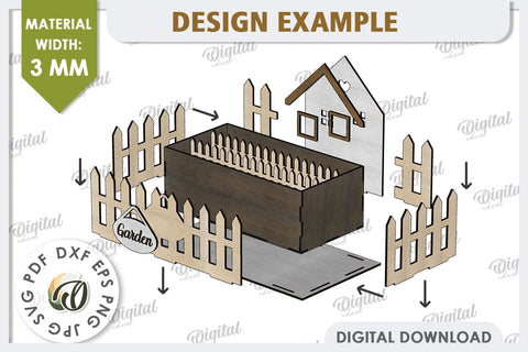 3D Home Garden Laser Cut. Garden Plant House SVG SVG Evgenyia Guschina 