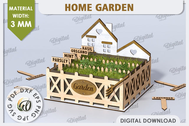 3D Home Garden Laser Cut. Garden Plant House SVG SVG Evgenyia Guschina 