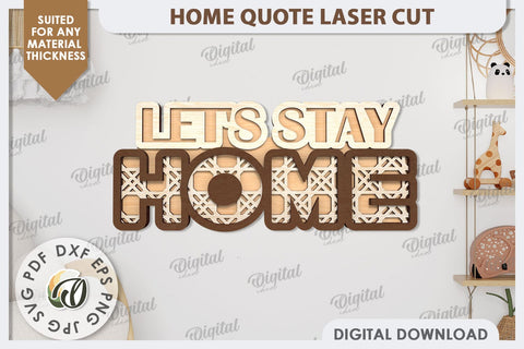 3D Home Quote Laser Cut. Home Wall Decor SVG Design SVG Evgenyia Guschina 