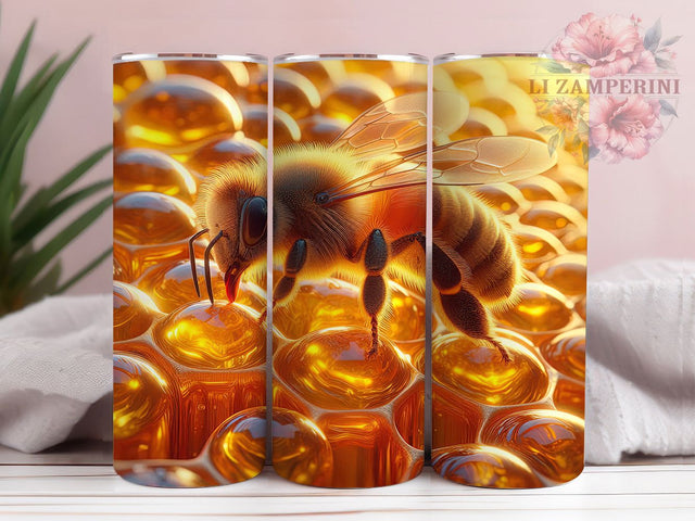 3D Honeycomb Bee Tumbler, Honeycomb Tumbler, Bumblebee 20oz Wrap, Sublimation Design, Nature Lover Gift, Honeybee Wrap, Cute Bee Tumbler Sublimation Li Zamperini 
