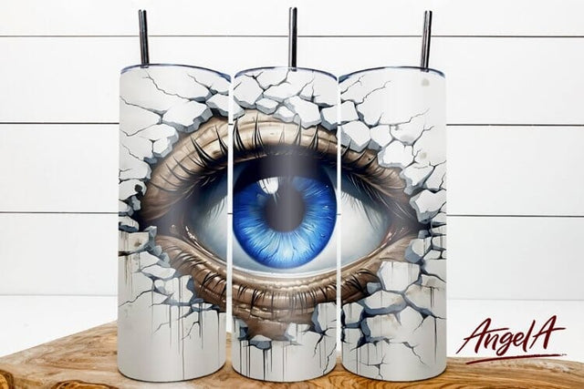 3d horror tumbler wrap halloween / Evil eye tumbler png Sublimation Angelina Semenova 