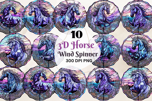 3D Horse Wind Spinner Sublimation Regulrcrative 
