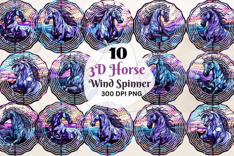 3D Horse Wind Spinner Sublimation Regulrcrative 