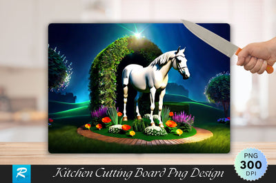 3D Horse With Garden Cutting Board Sublimation Regulrcrative 