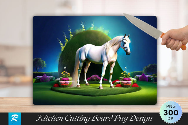 3D Horse With Garden Cutting Board Sublimation Regulrcrative 