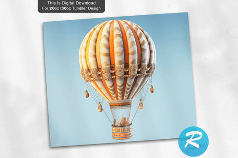 3D Hot Air Balloon 20 Oz Tumbler Sublimation Regulrcrative 