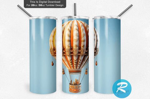 3D Hot Air Balloon 20 Oz Tumbler Sublimation Regulrcrative 