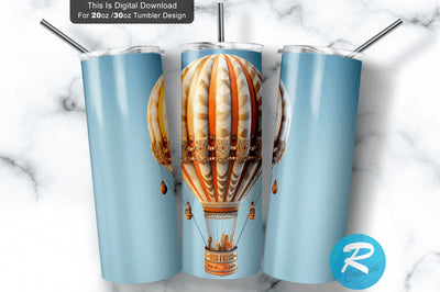 3D Hot Air Balloon 20 Oz Tumbler Sublimation Regulrcrative 