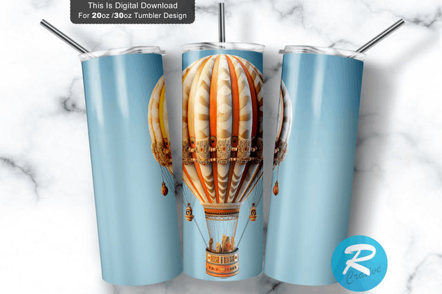 3D Hot Air Balloon 20 Oz Tumbler Sublimation Regulrcrative 