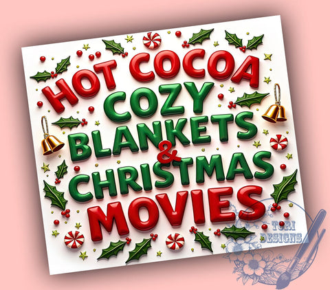 3D Hot Chocolate Tumbler, Puffy Gingerbread Wrap, Christmas Drinkware, 20oz Sublimation Design, Inflated Tumbler Wrap, Festive Holiday Cup, Cute Christmas Mug Sublimation ToriDesigns 