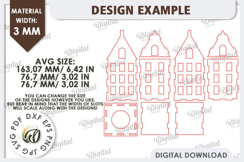 3D House Laser Cut. Home Decor. House Candle Holder SVG SVG Evgenyia Guschina 
