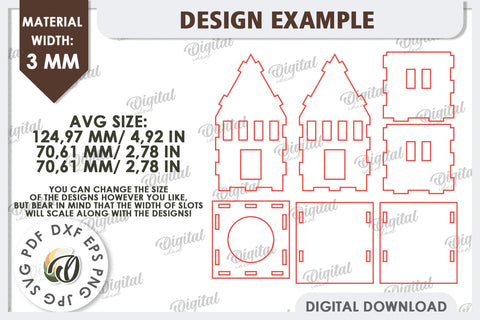 3D House Laser Cut. Home Decor. House Candle Holder SVG SVG Evgenyia Guschina 