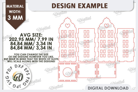 3D House Laser Cut. Home Decor. House Candle Holder SVG SVG Evgenyia Guschina 
