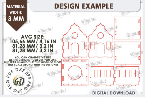 3D House Laser Cut. Home Decor. House Candle Holder SVG SVG Evgenyia Guschina 
