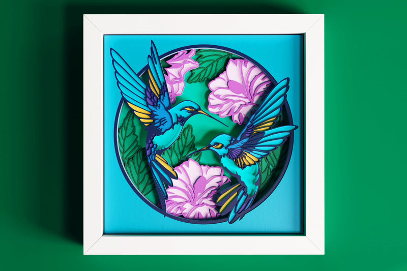 Hummingbird Shadow Box 3d Hummingbird Shadow Box SVG - Hibiscus svg, Hawaiian svg, Bird svg ...