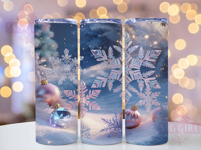 3D Icy Glitter Snowflake Tumbler, Icy Glitter Christmas Sublimation Design, Festive Holiday Cup Art, 20oz Xmas Tumbler, Whimsical Snowflake Mug, Stylish Glitter Cup, Cozy Winter Wrap Sublimation SvggirlplusArt 