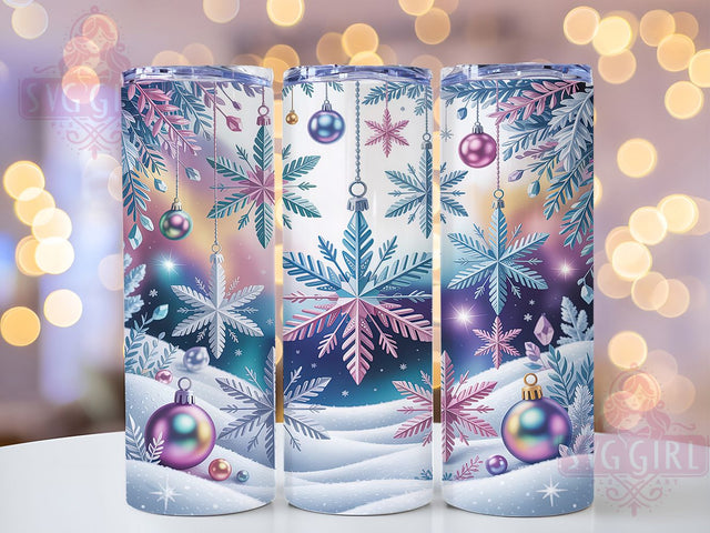 3D Icy Glitter Snowflake Tumbler, Icy Glitter Christmas Sublimation Design, Festive Holiday Cup Art, 20oz Xmas Tumbler, Whimsical Snowflake Mug, Stylish Glitter Cup, Cozy Winter Wrap Sublimation SvggirlplusArt 