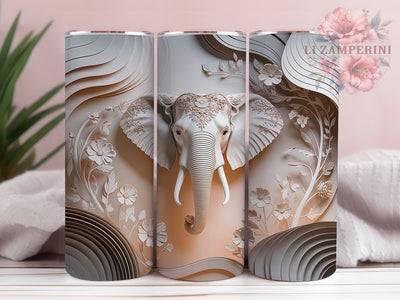 3D Indian Elephant Tumbler, Indian Elephant Wrap, Elephant Sublimation Design, 20oz Elephant Tumbler, Exotic Elephant Art, Cultural Elephant Mug, Whimsical Elephant Cup Sublimation Li Zamperini 