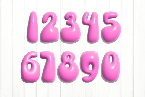 3D Inflated Alphabet Bundle PNG. Pink Puffy Alphabet PNG Sublimation Olga Terlyanskaya 